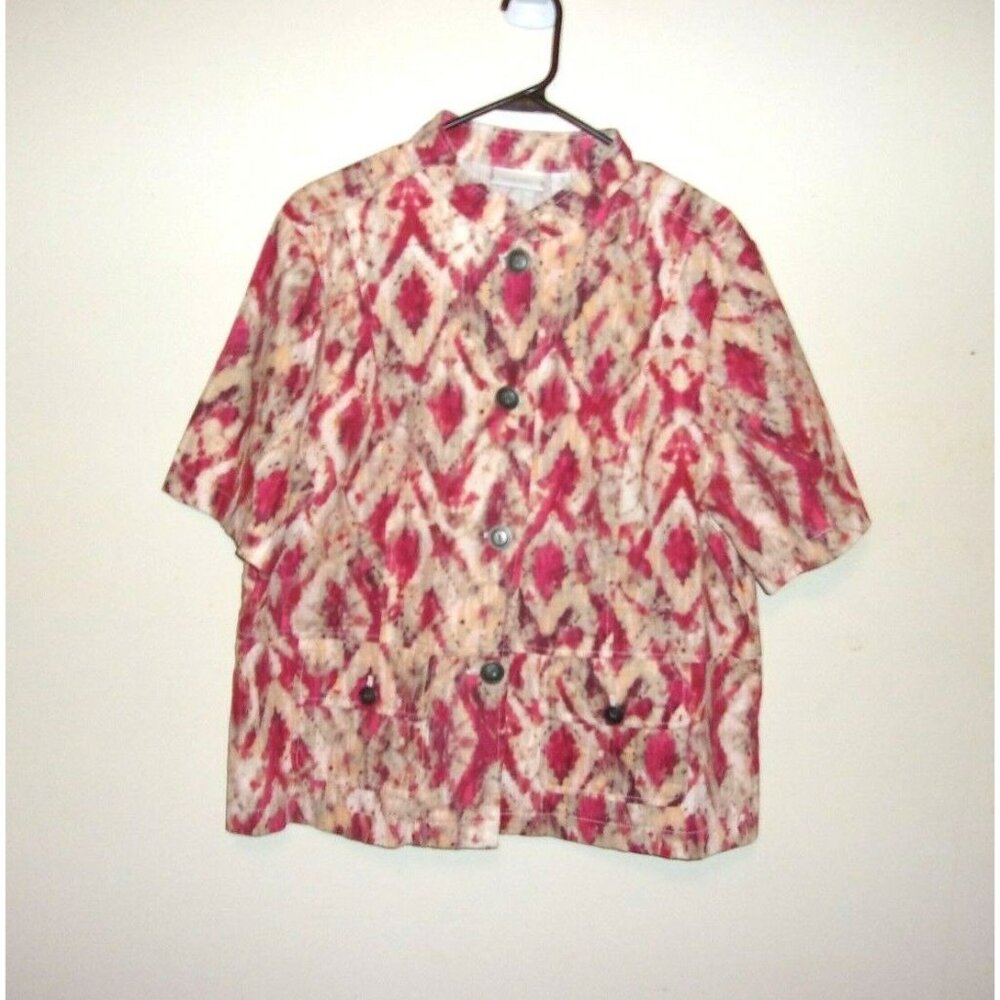 Chico's Popping Pink Penelope Lolla Rossa Top Jacket 3 XL 16 New